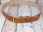 Load image into Gallery viewer, Handmade Brown Leather Belt with Brass Buckle
