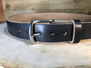 Black Bridle Leather Belt - Worn