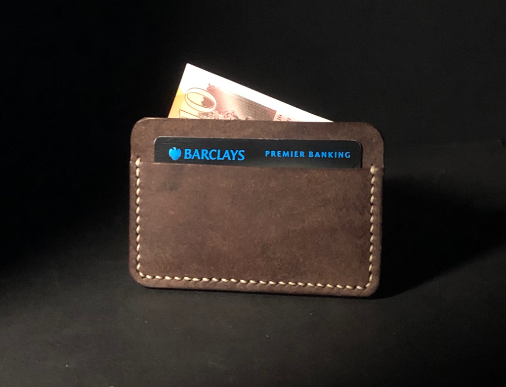 Handmade Leather Card Holder Brown