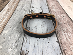 Load image into Gallery viewer, Leather Do gCollar showing Copper Rivets
