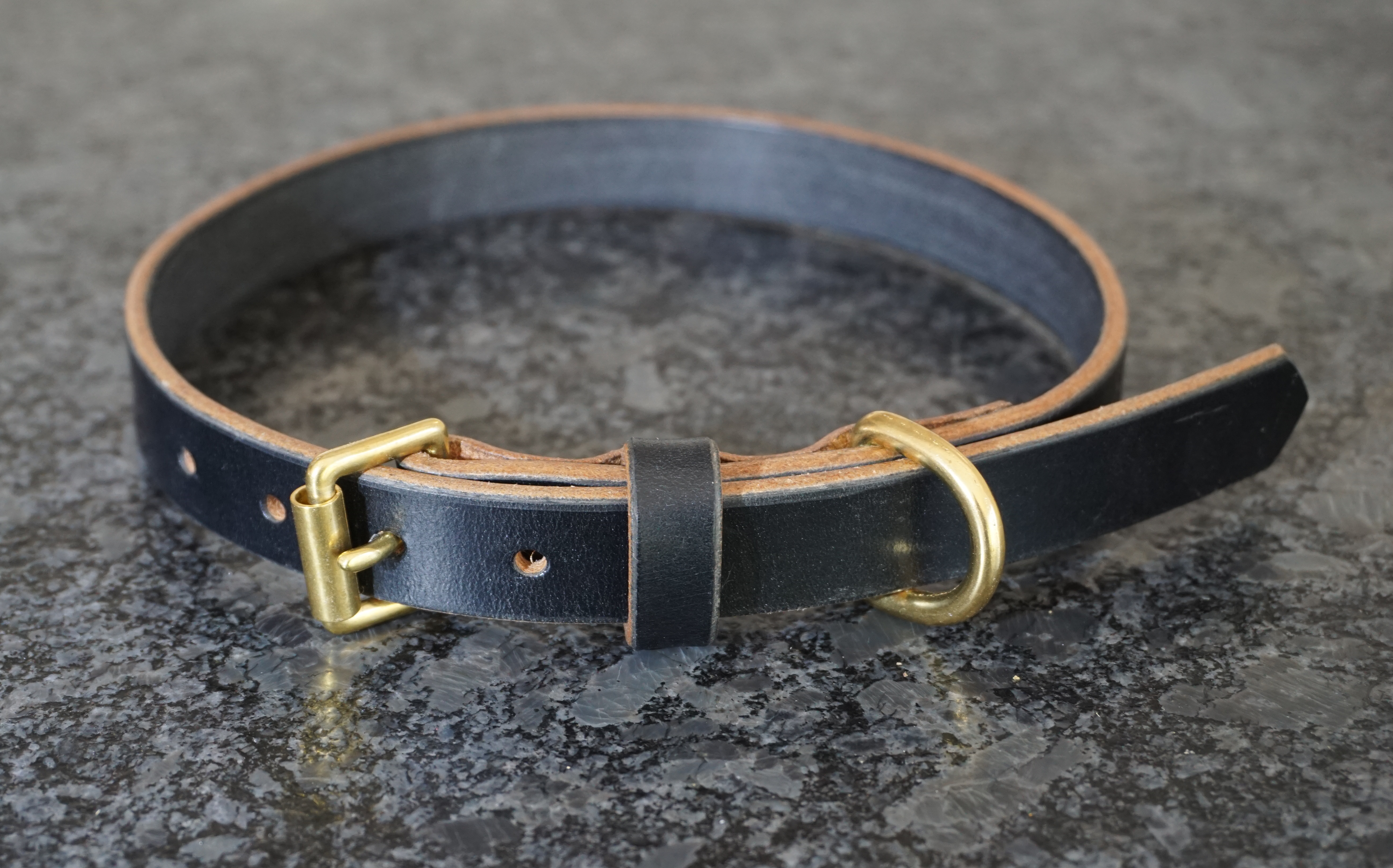 Leather Dog Collar with Brass Fittings