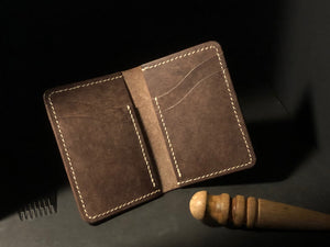Handmade Leather Wallets showing Hand stitching
