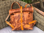 Load image into Gallery viewer, Horween Leather Roll Top Backpack
