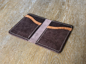 Brown and Tan Handmade Leather Wallet