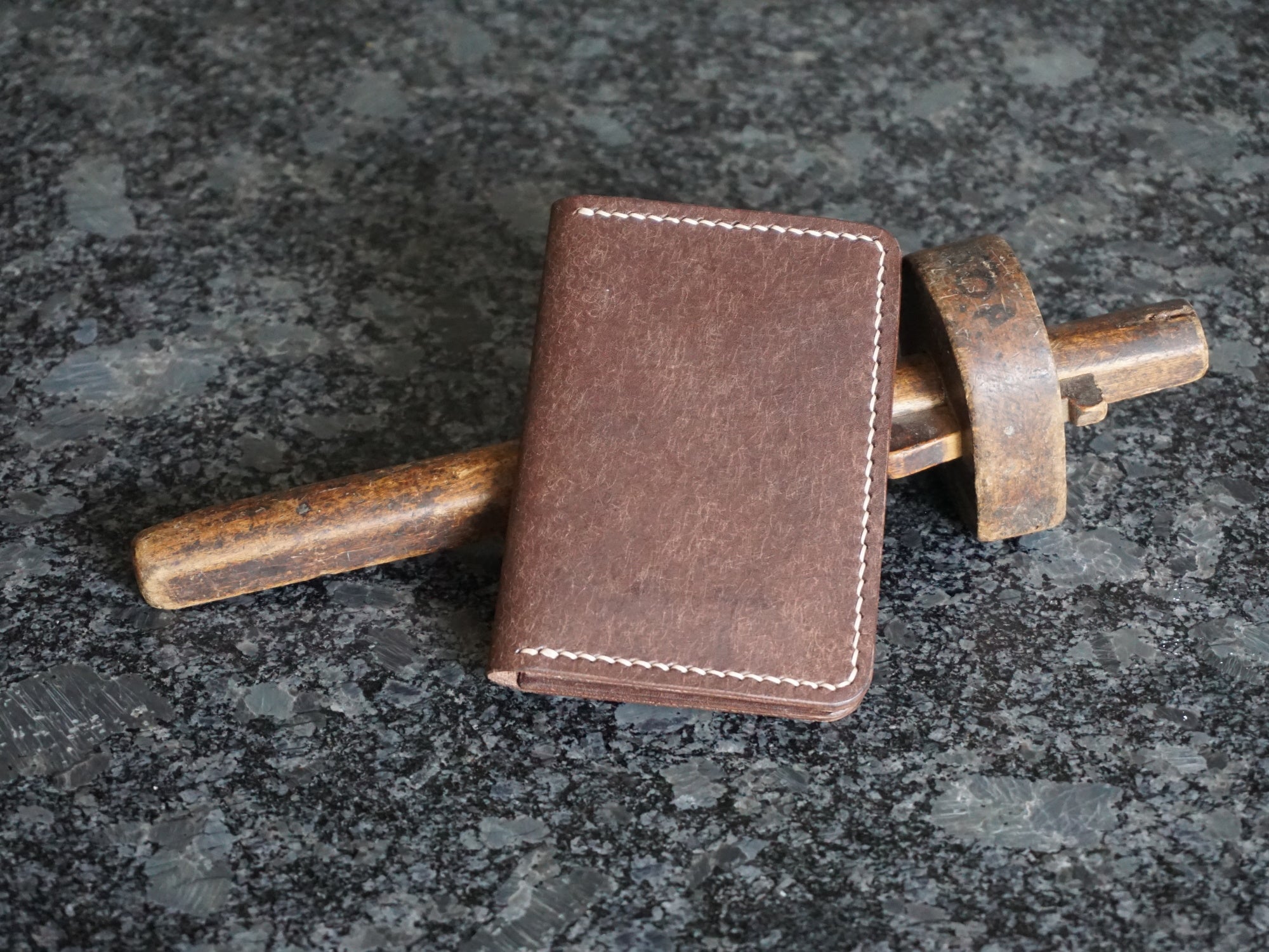 Front of Handmade Leather Wallet